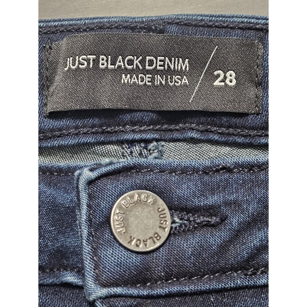 Women's Size 28 Just Black Denim Jeans Made In USA Mid Rise Skinny Stretch - Picture 4 of 8